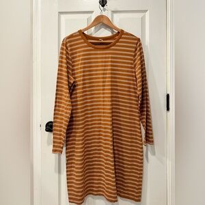 Long sleeve Striped T Shirt Dress